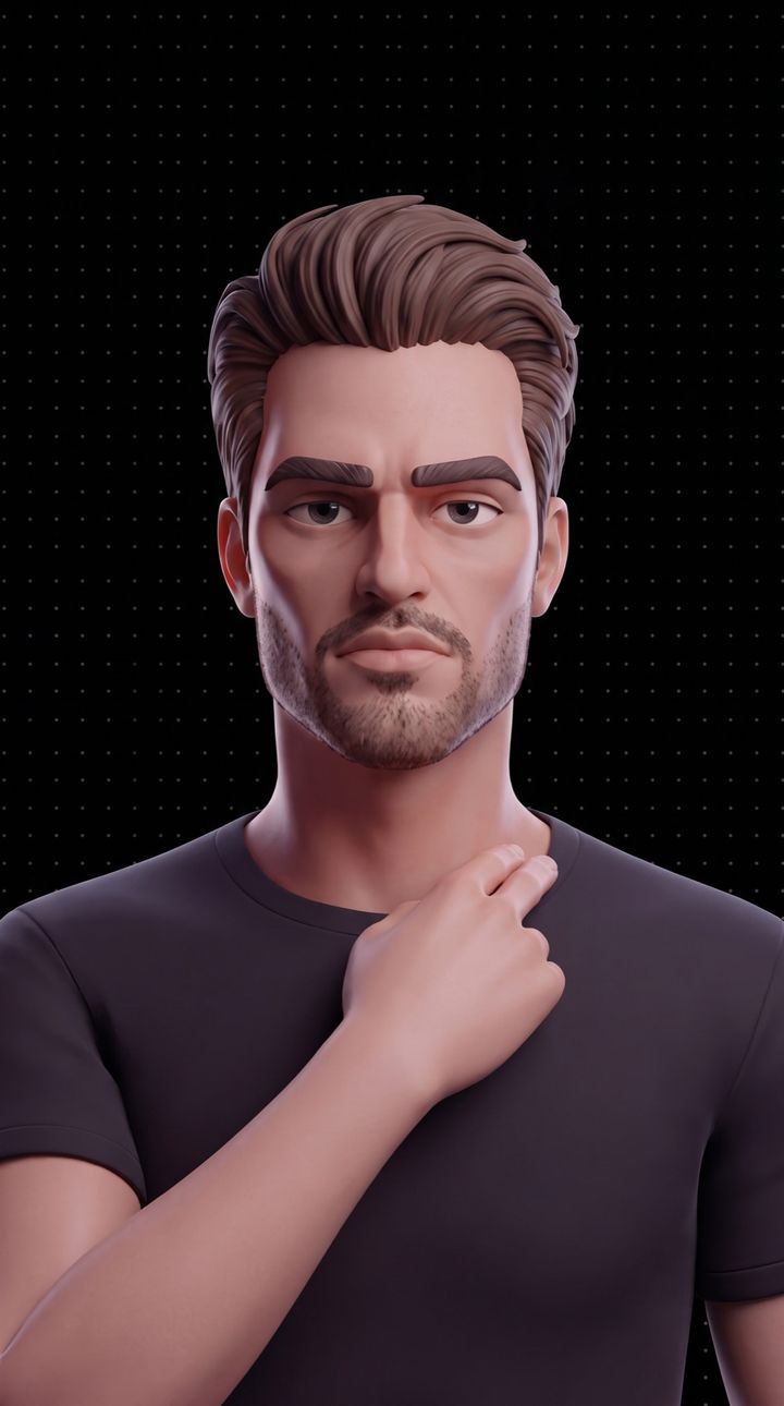 The Massage AM lesson running in the app: the 3D coach and the timer on one of its moves