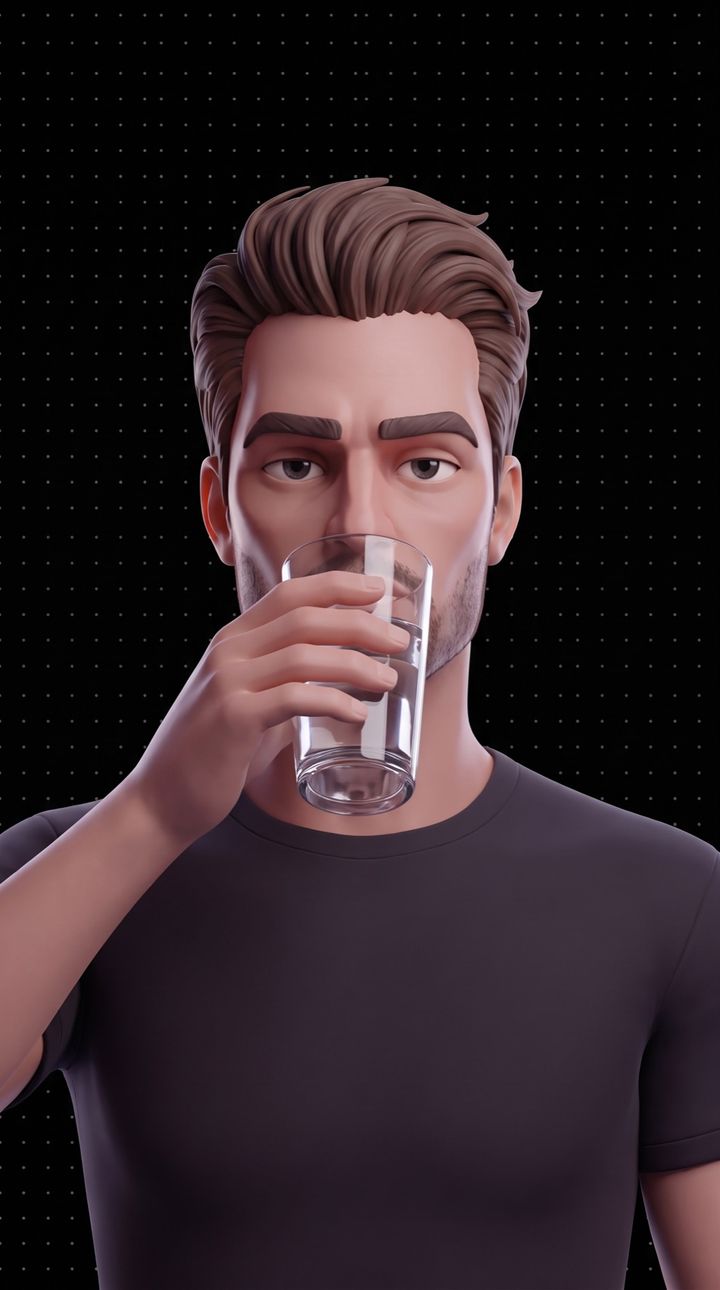 A glass of water